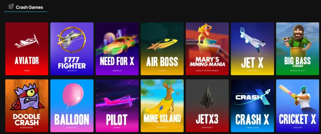 RedNeck Spins Casino crash games section with Aviator Jet X and other titles