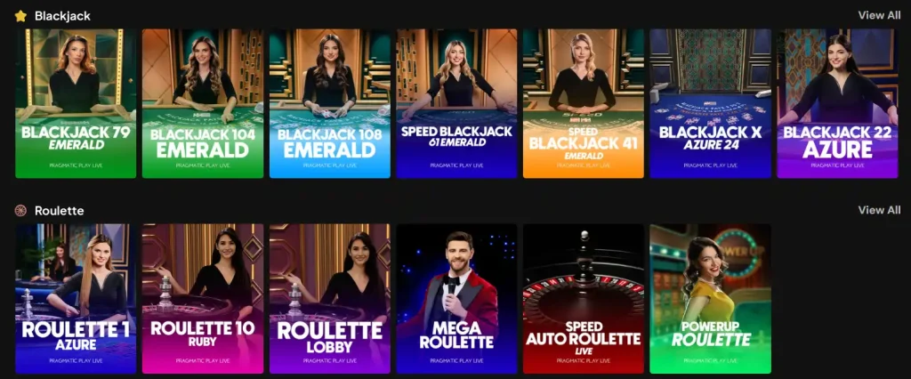 RedNeck Spins Casino live blackjack and roulette games selection with multiple tables